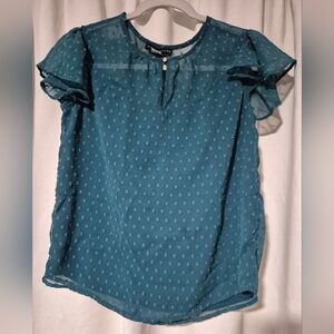 Simply Styled Teal Sheer Blouse